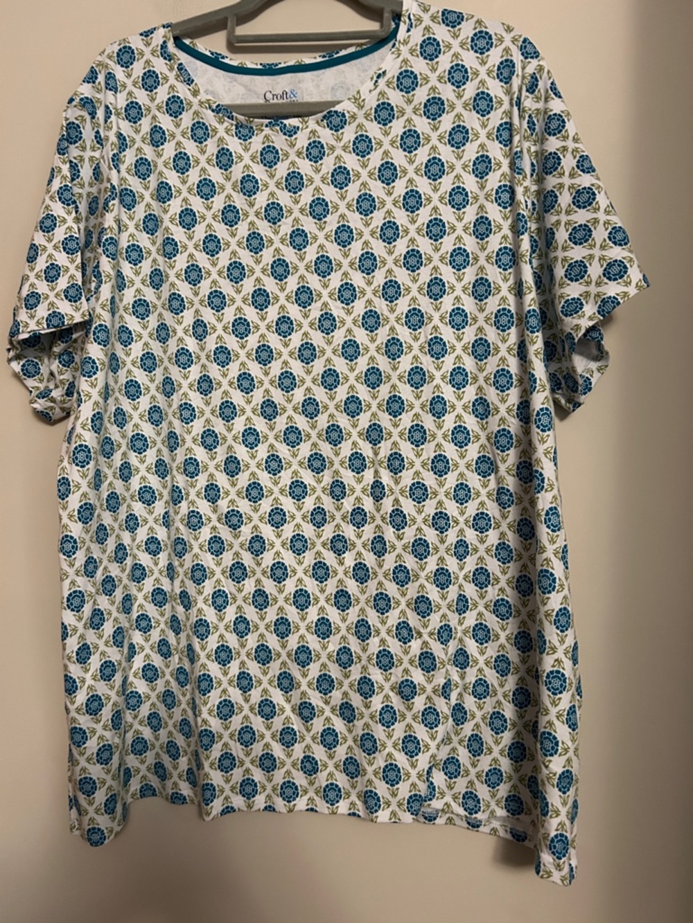 Croft & Barrow 100% cotton “classic” tee short sleeves round neck size 3X  NWOT